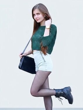 American Apparel Denim High-Waist Shorts